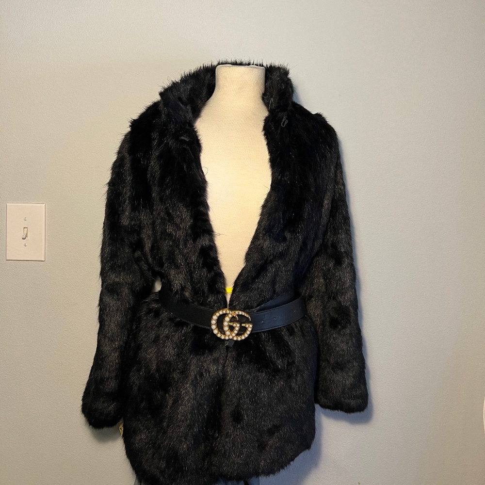 Faux fur coat